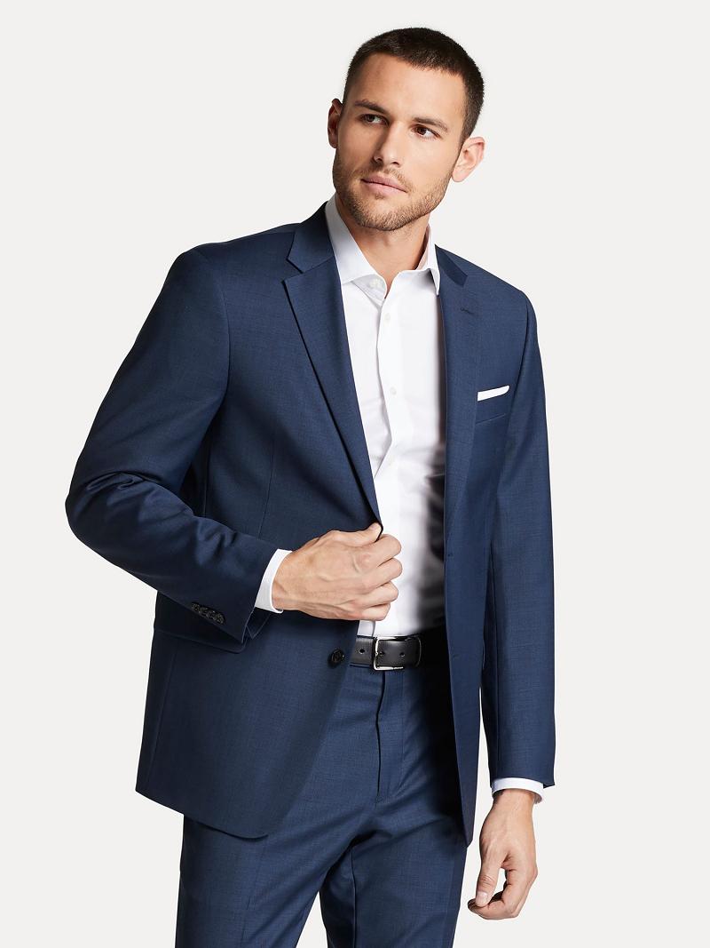 Férfi Tommy Hilfiger Regular fit essential sharkskin Blézerek Kék | HU 1260QMA